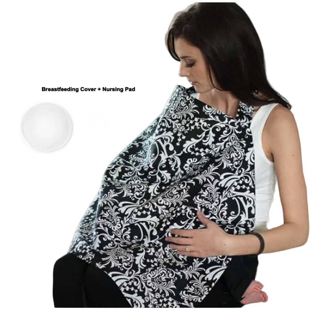 Blue and White Floral Nursing Cover